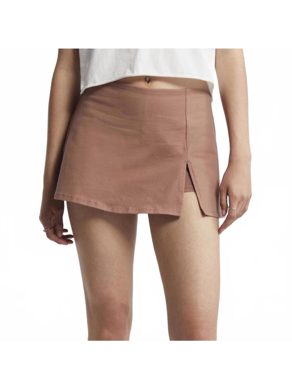BP Cotton Knit Mini Skort Brown Topaz Size Small
